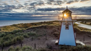 The sun illuminating through the main lens as it it is operational, Covehead Harbour Lighthouse, Stanhope Bayshore, Prince Edward Island, Canada