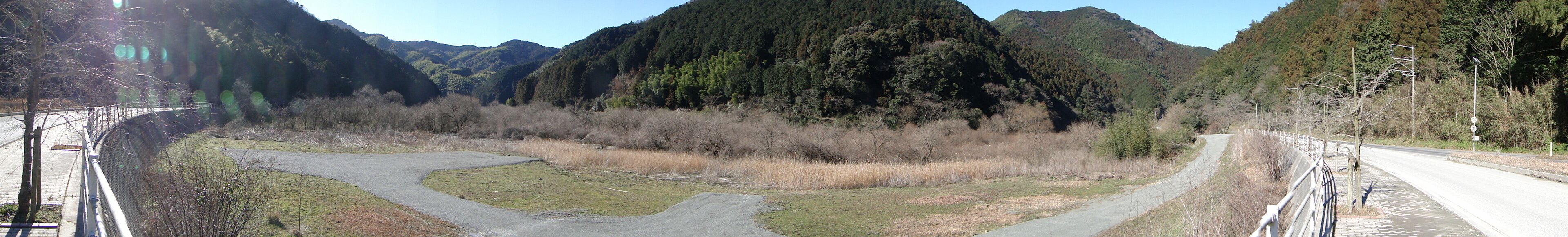 力丸ダム　下流　パノラマ