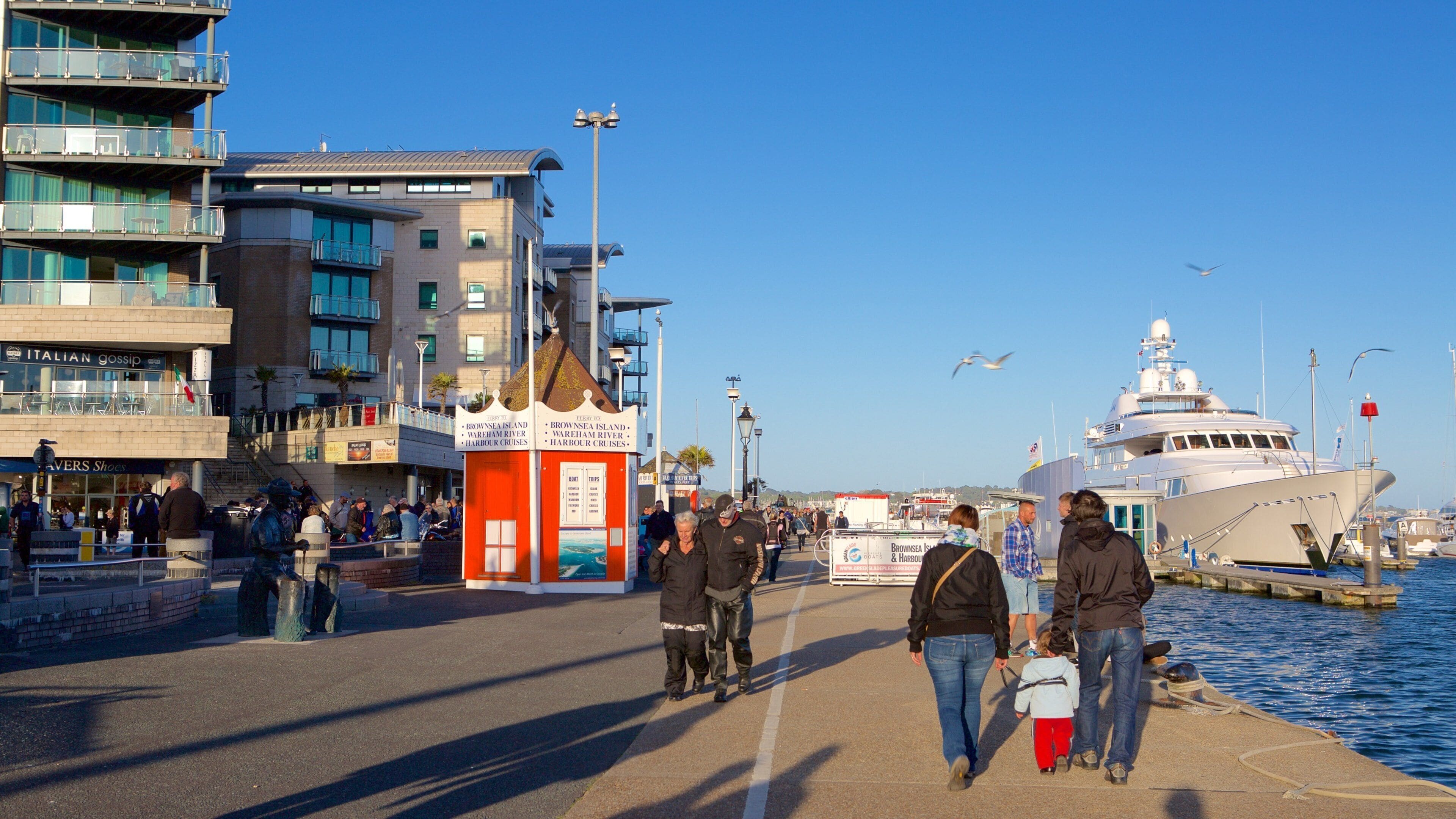 Poole Harbour as well as a small group of people