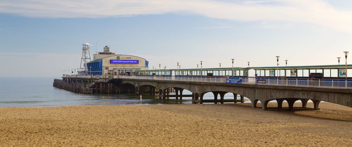 Bournemouth Pier featuring a beach