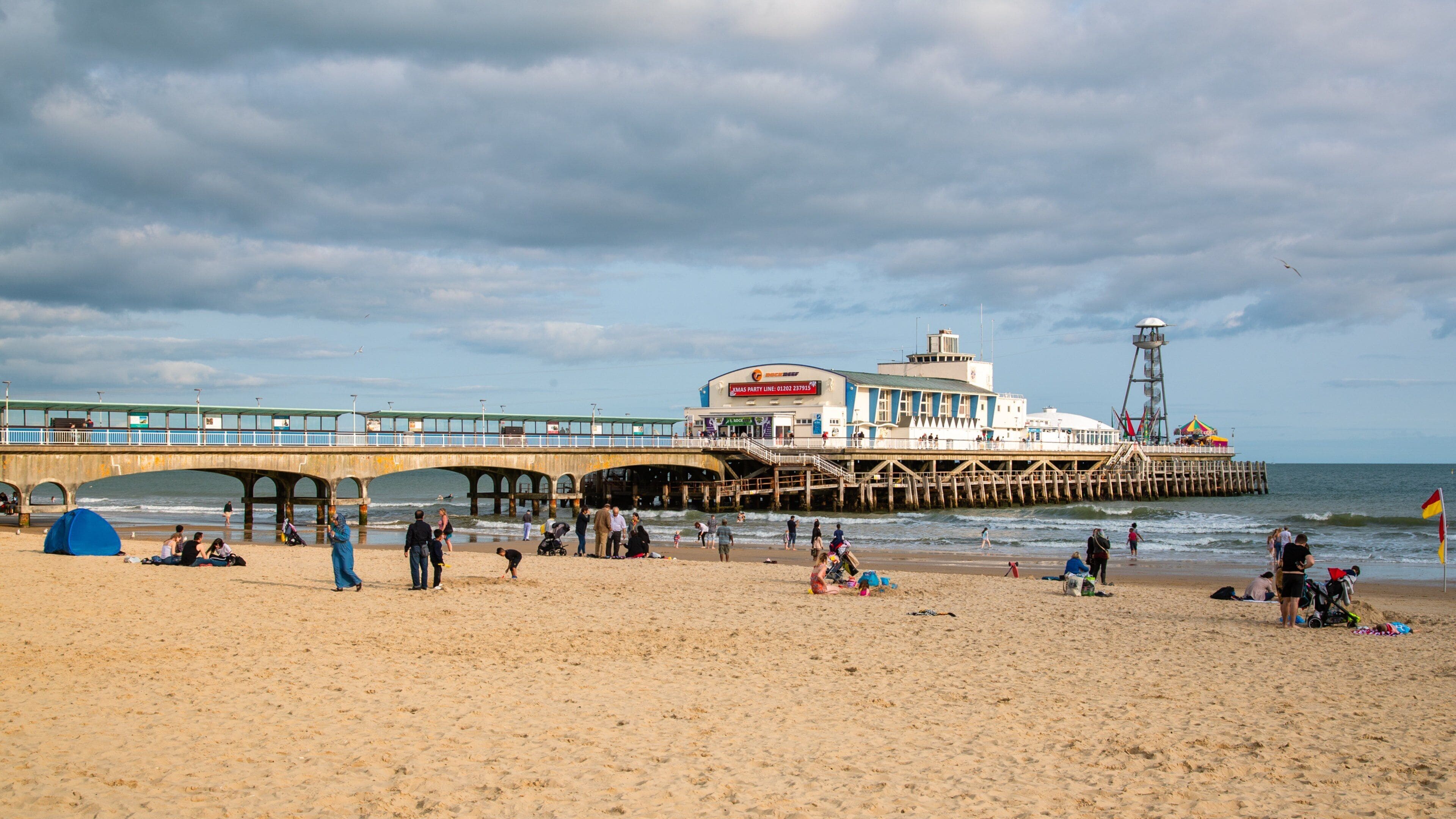 Bournemouth Pier featuring general coastal views and a beach