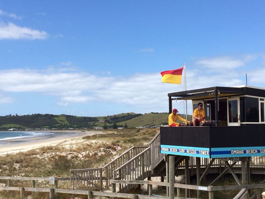 Surf life savers on duty at one of NZs most gorgeous beaches