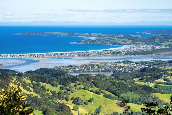 Omaha Beach. Auckland, New Zealand. Aerial view.