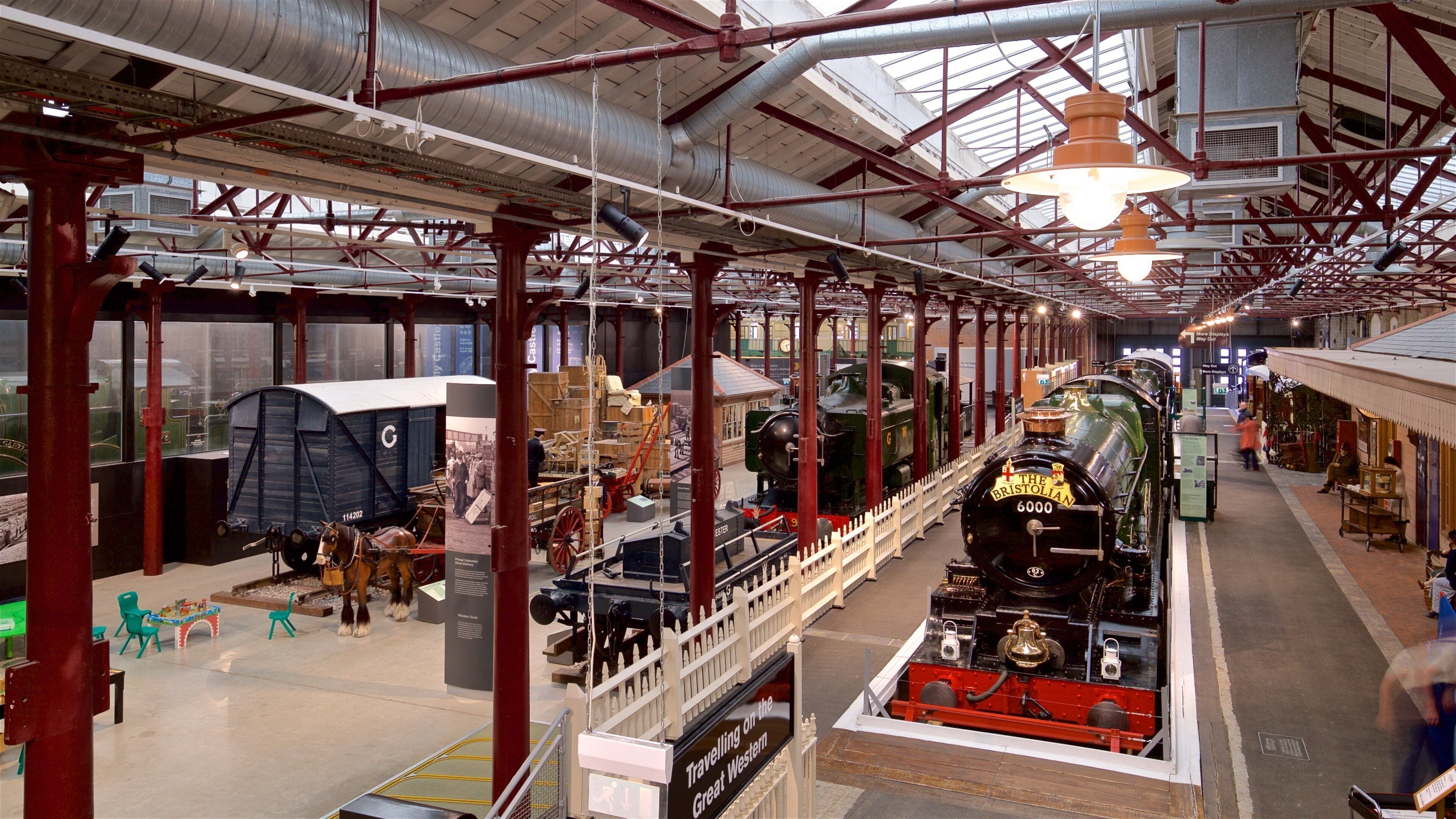 Museum of the Great Western Railway featuring railway items, interior views and heritage elements