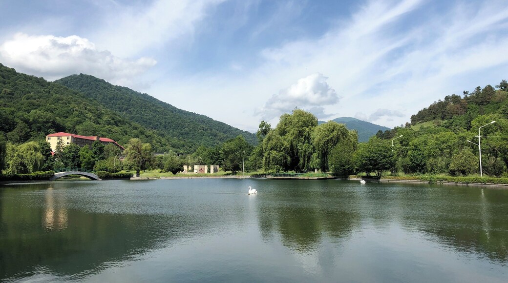 View of a man made lake, located in the center of the Armenian resort town of Dilijan.