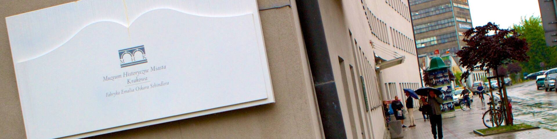 Podgorze showing signage