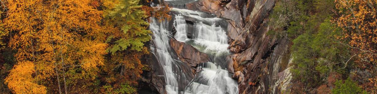 The first of a set of waterfalls at Tallulah Falls!