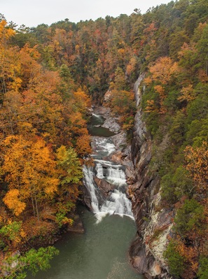 The first of a set of waterfalls at Tallulah Falls!