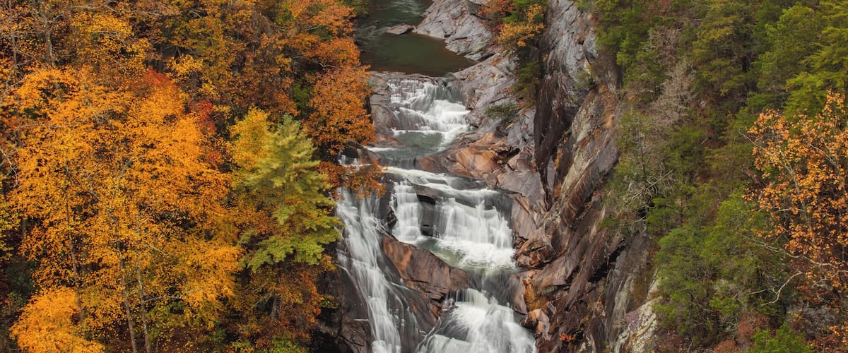 The first of a set of waterfalls at Tallulah Falls!