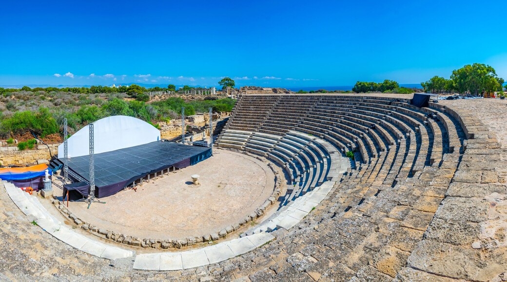 Ruins of Amphitheatre at ancient Salamis archaeological site near Famagusta, Cyprus