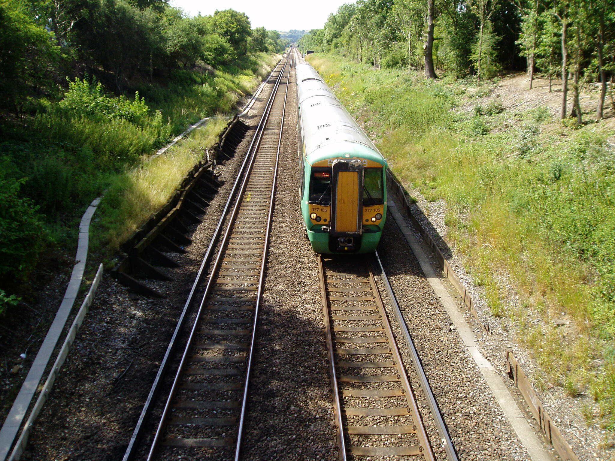 Southern service to London Victoria Looking south towards the South Downs.