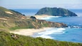 Point Sur Lighthouse showing mountains, landscape views and general coastal views