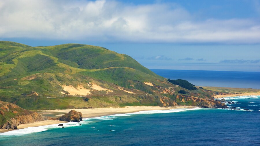Point Sur Lighthouse featuring mountains, general coastal views and landscape views