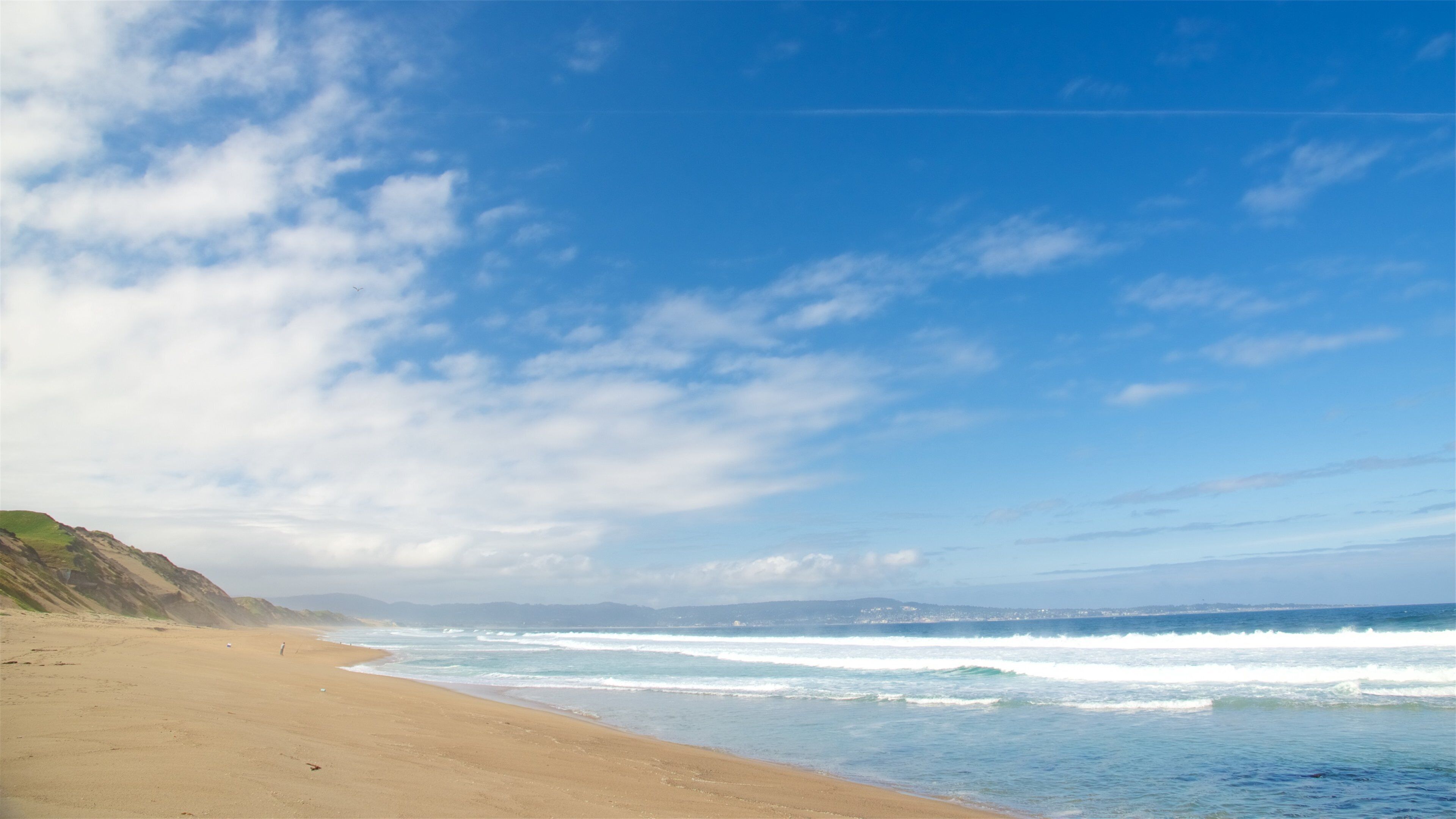 Fort Ord Dunes statspark presenterar en sandstrand