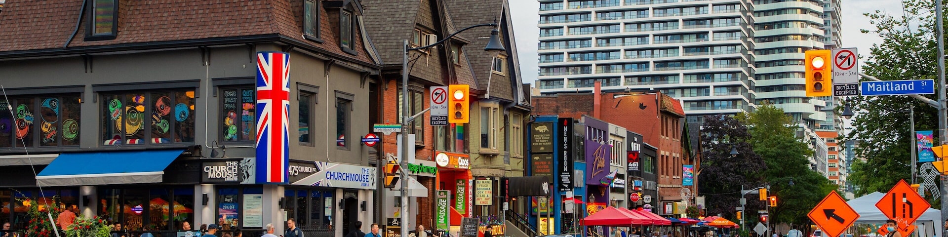 Church and Wellesley featuring a city