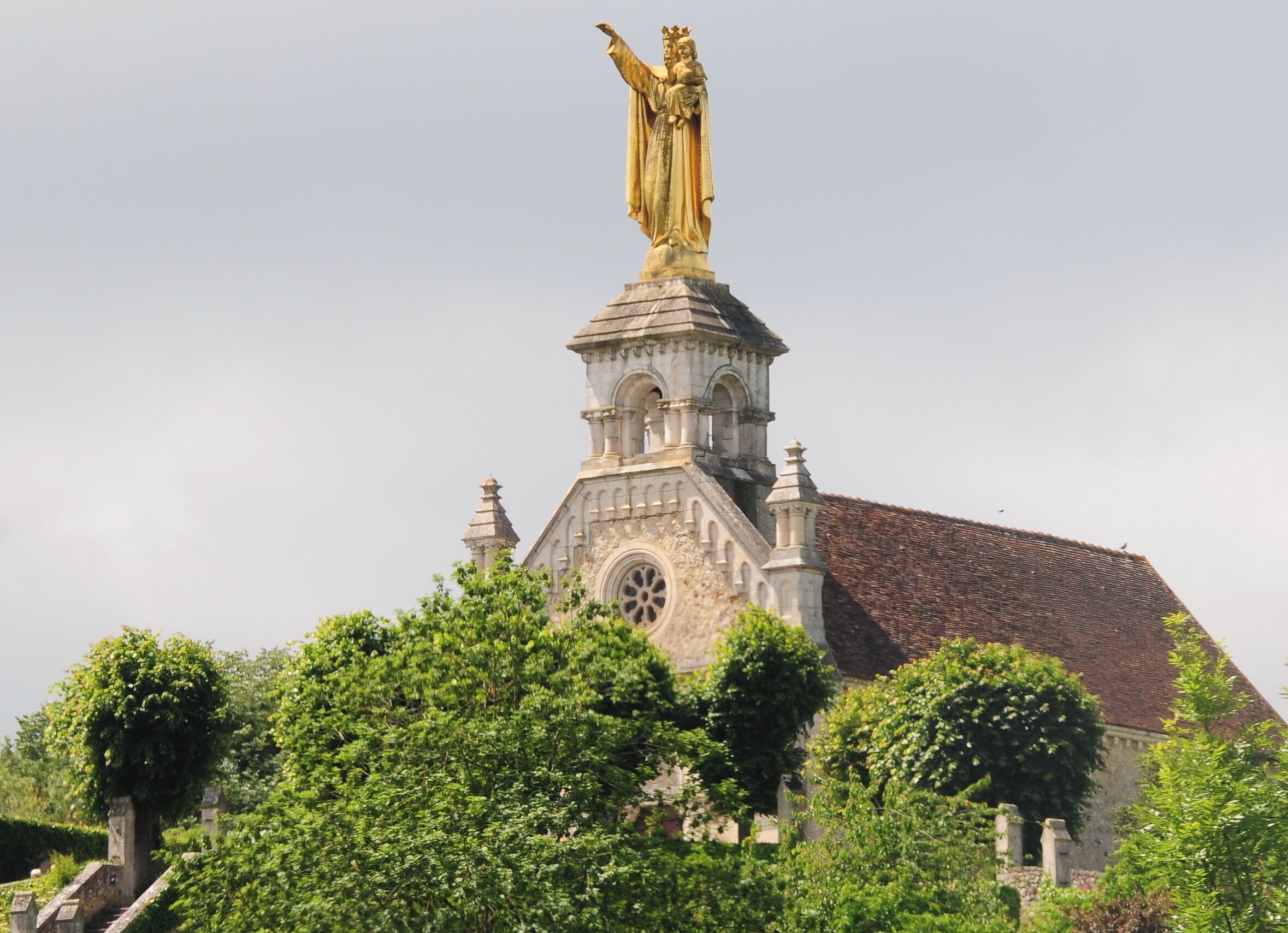 Maria with child at a high located church at Argenton-sur-Creuse