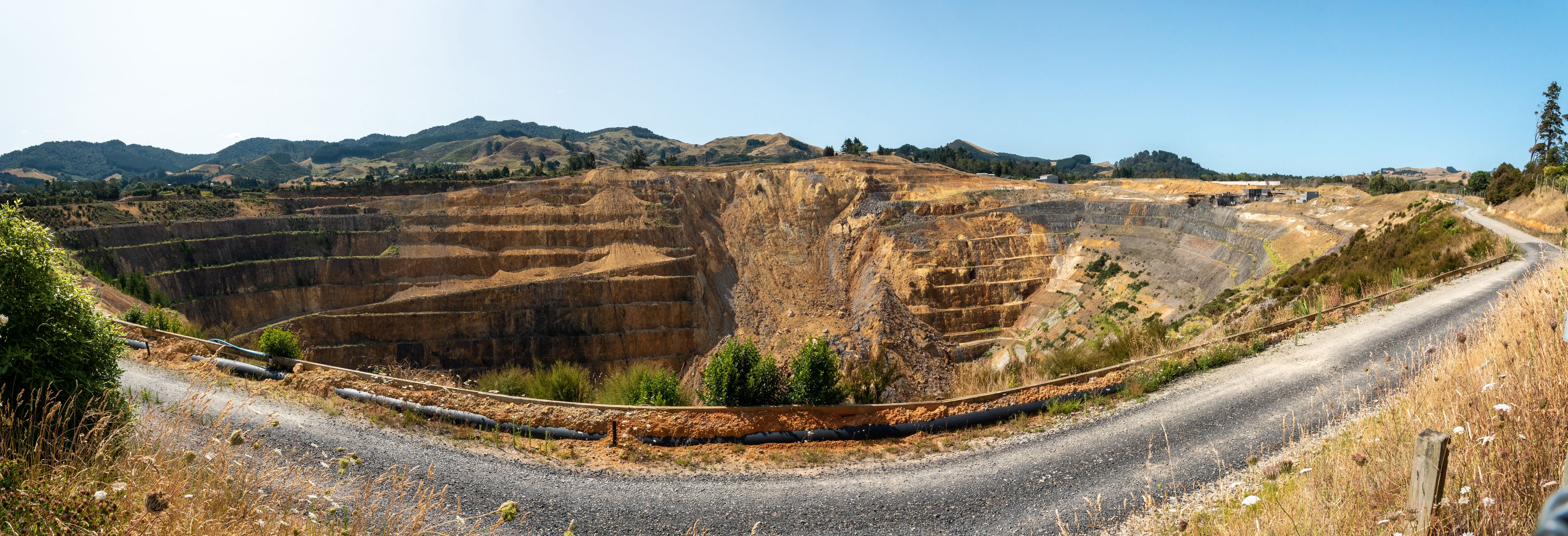 Huge mining hole at Waihi gold mine, New Zealand