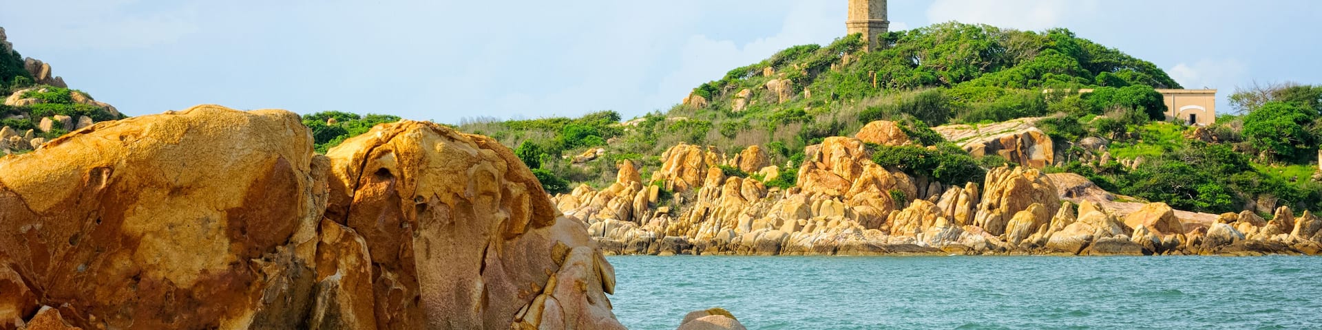 Ke Ga Lighthouse in early morning sunshine, oldest lighthouse of Vietnam. Binh Thuan province, Vietnam