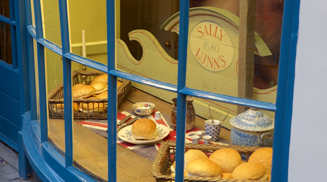 Sally Lunn\'s which includes food and signage