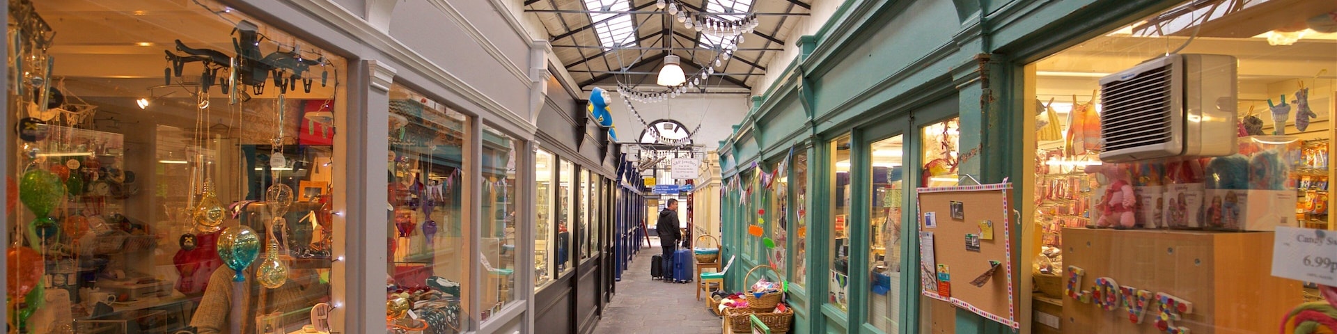 St Nicholas Market featuring markets and interior views