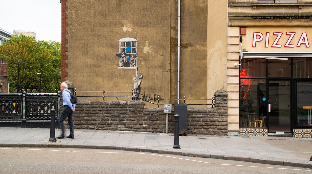 Banksy Graffiti Frogmore Street showing outdoor art and street scenes