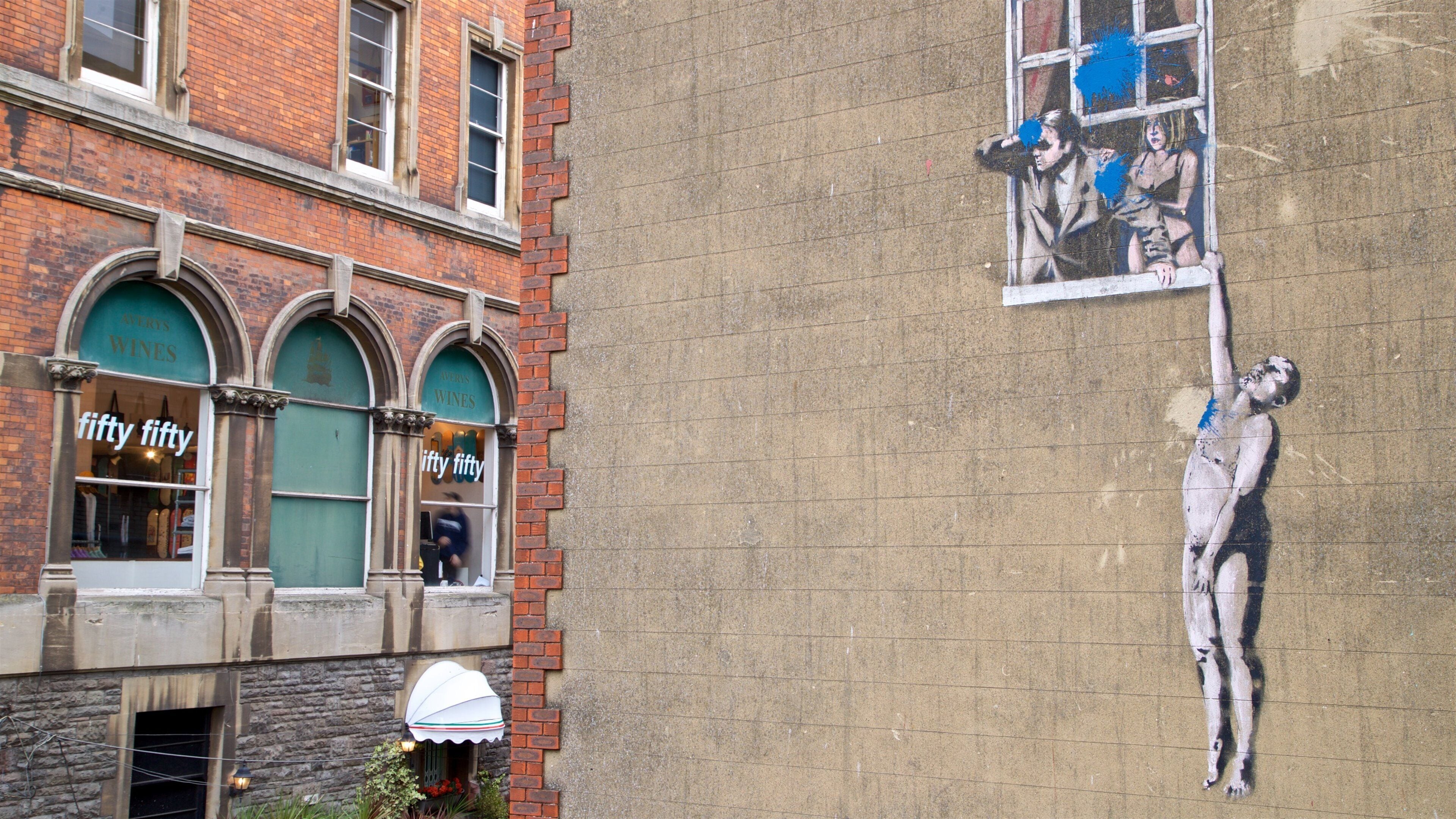 Banksy Graffiti Frogmore Street montrant art en plein air