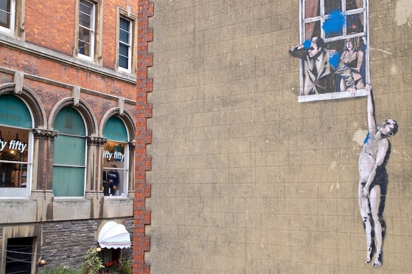 Banksy Graffiti Frogmore Street featuring outdoor art