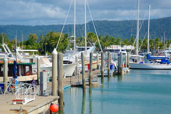 Marina Mirage which includes a coastal town, boating and a marina