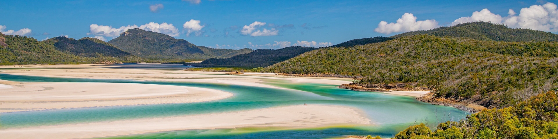 Whitehaven Beach which includes landscape views, general coastal views and a beach