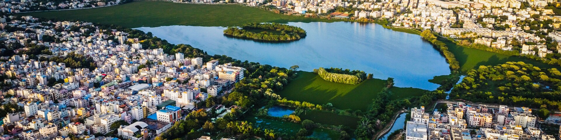 Ariel Shot of beautiful Bangalore City in India