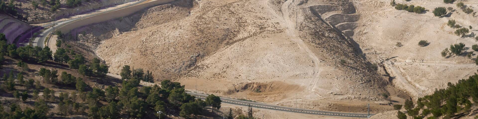 Sector E1, the territory in the Judean desert between Jerusalem and Ma'ale Adumim, disputed territory between Israel and the Palestinian Administration. Zone C, Palestinian Authority, October 2013.