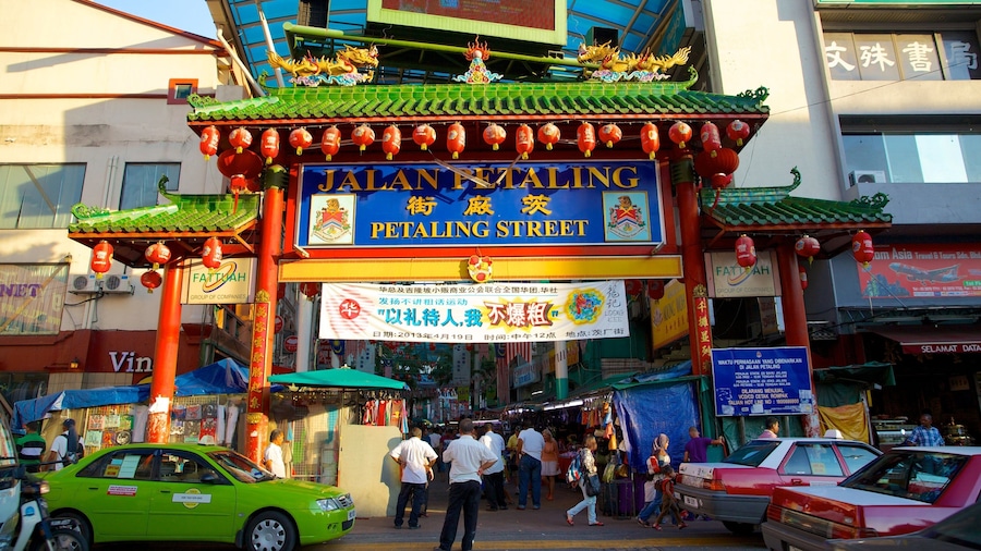 Petaling Street which includes markets, signage and street scenes