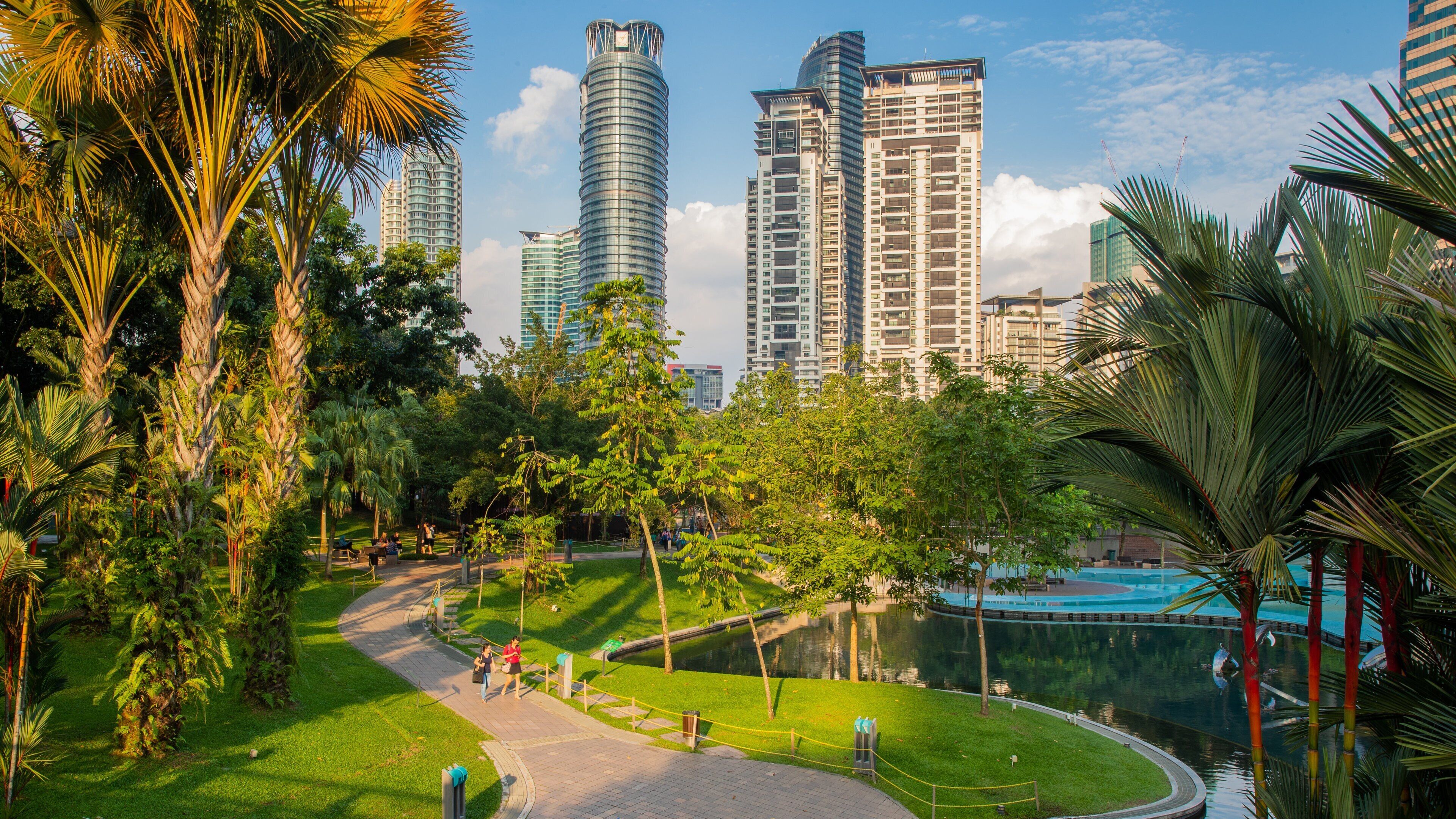 KLCC Park which includes a garden and a city