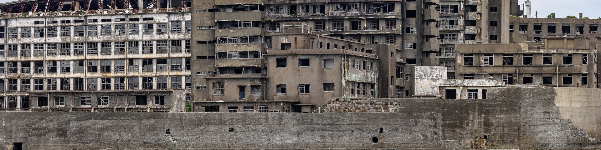 Ghost town on an abandoned island called Gunkanjima and also Hashima near Nagasaki