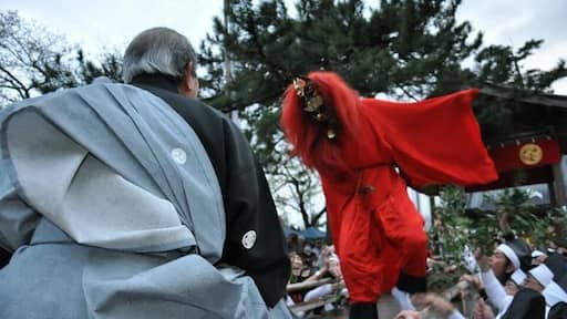 Dragon dance festival at Hakusanjinja (shrine) in Niigata prefecture. An annual festival where the God-children dance all afternoon, their feet never touching the earth.