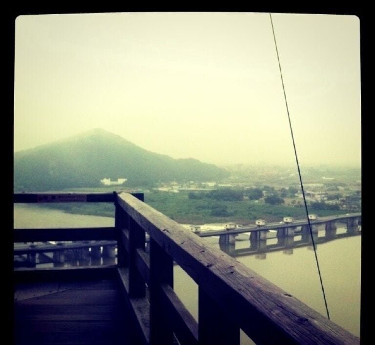 天守閣から木曽川を望む