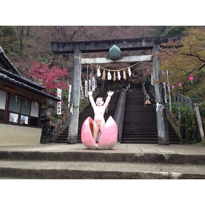 桃太郎伝説発祥地を主張する神社(・e・ )