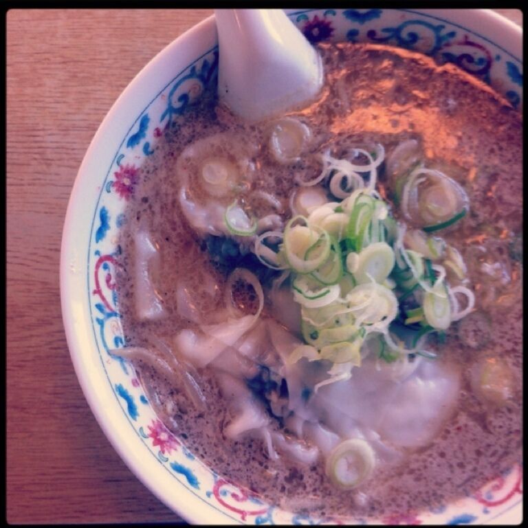 Highway purposely came the noodles to eat until the Hanyu-shi...(´Д` )@大雅味噌ワンタン麺