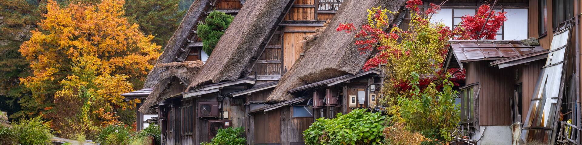 Gassho-zukuri style farmhouses in Shirakawa-go, Gifu Prefecture, Japan
