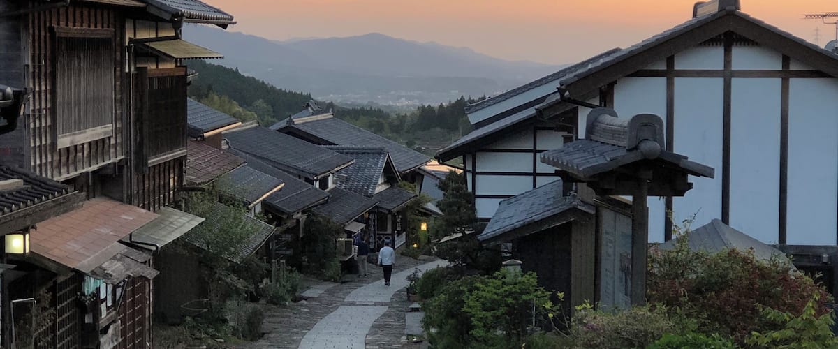 Spring sunset in the Kiso Valley, Magome Japan 🇯🇵