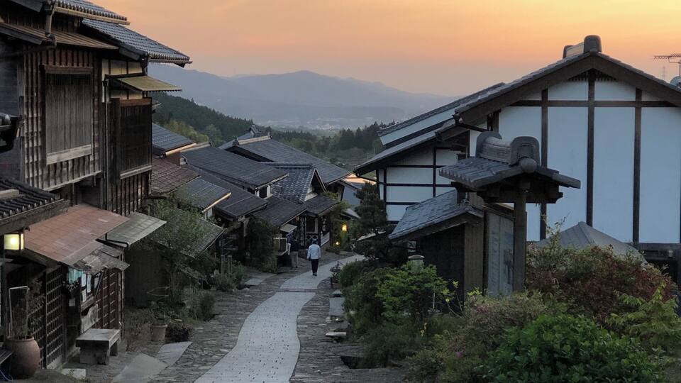 Spring sunset in the Kiso Valley, Magome Japan 🇯🇵