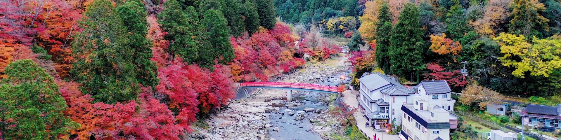 Along the stream, the beautiful autumn leaves attracted many tourists from Japan and overseas to come and this is a dream visiting spot to many photographers.