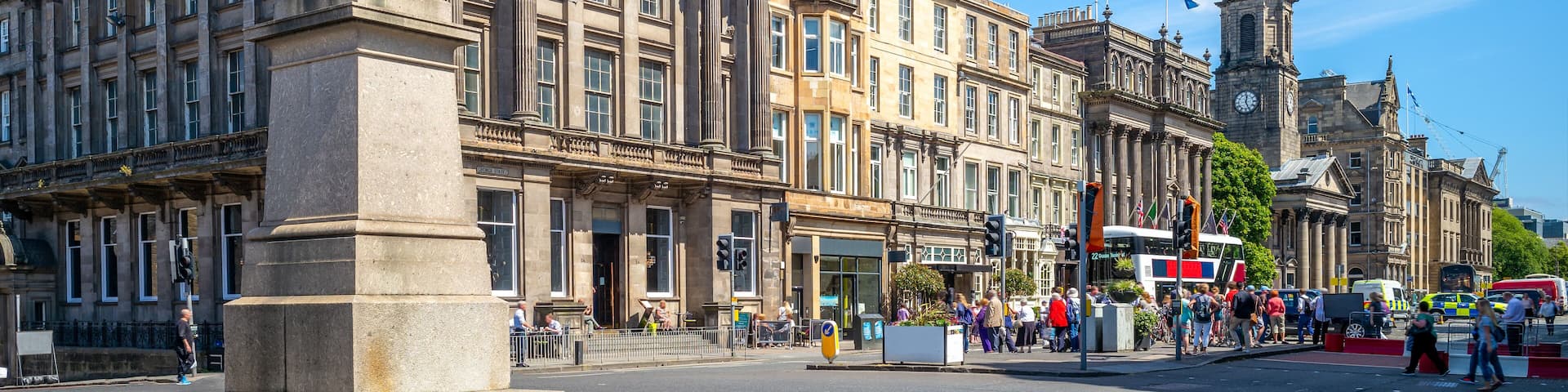 street view of George street at Edinburgh, scotland