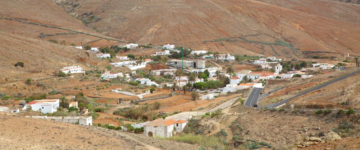 Betancuria featuring desert views and a small town or village