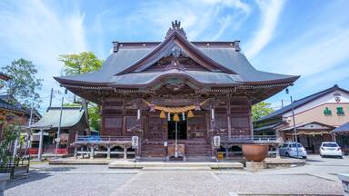 石川県七尾市の大地主神社を参拝する風景 View of the Ootokonushi Shrine in Nanao City, Ishikawa Prefecture, Japan.
