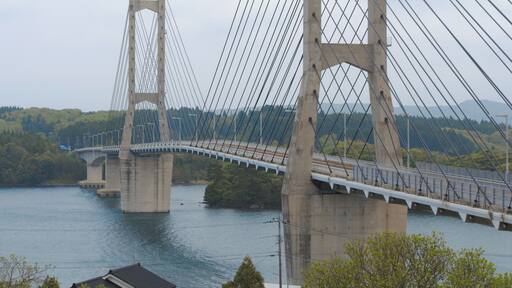 Twin tower bridge Nakanoto nōdō bashi (Nanao, Ishikawa)