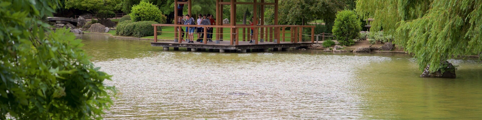 Parque Yamaguchi que incluye un lago o laguna