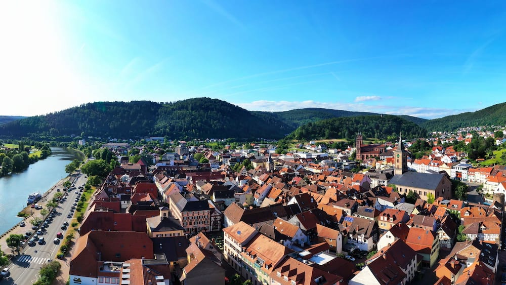 Eberbach am Neckar von oben