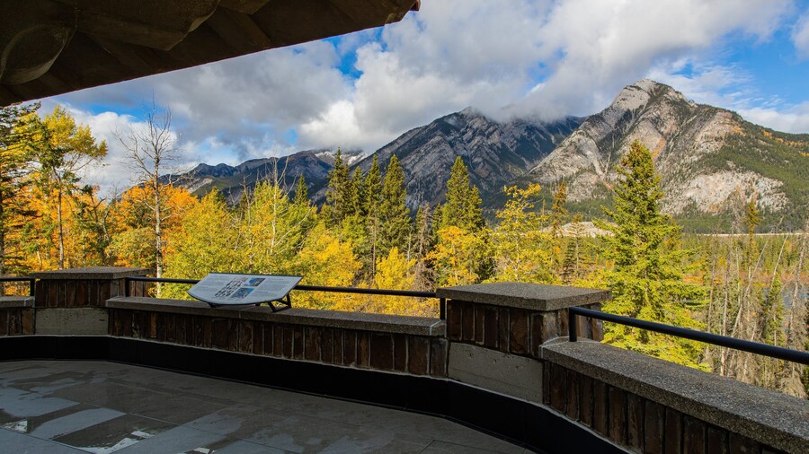 Cave and Basin National Historic Site which includes views, mountains and tranquil scenes