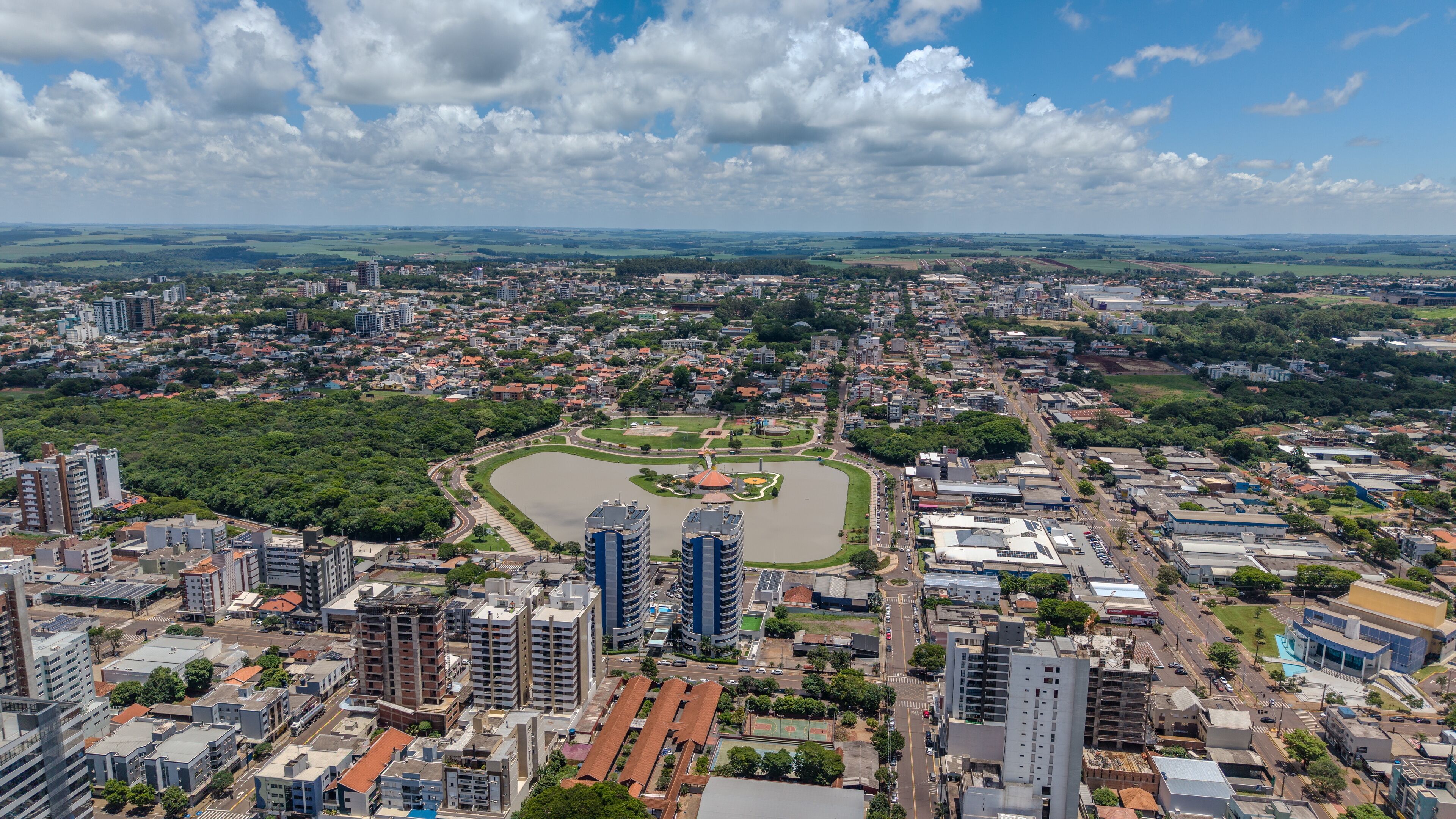 Aerial view of Toledo city, province of paraná, brazil.